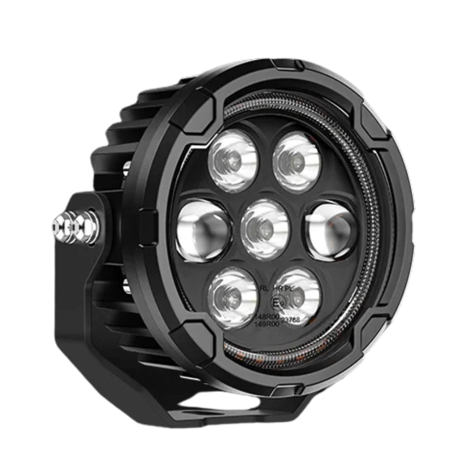 4.5" LED Motorcycle Driving Lights with White & Amber DRL (Pair) - 120W