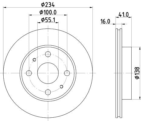 Toyota Verso S Brake Disc, Hella OEM, OEM 4351297201 - View 4