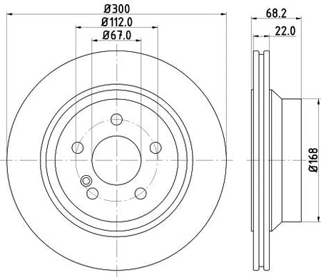 Hella Brake Disc for Mercedes-Benz, OEM quality, OEM 0004230912 - View 2