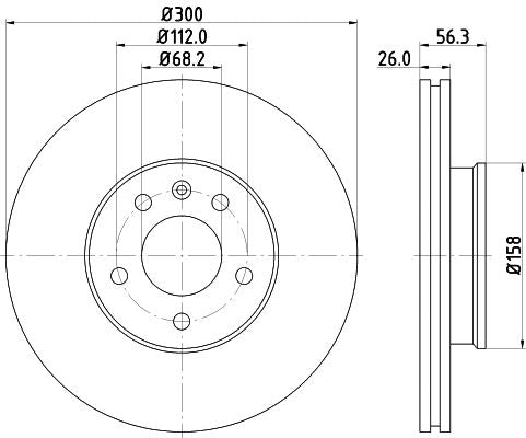 Hella Brake Disc for Volkswagen & FORD, OEM quality, OEM 1141782 - View 3