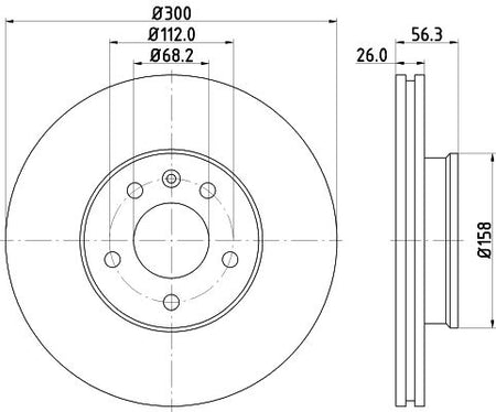Hella Brake Disc for Volkswagen & FORD, OEM quality, OEM 1141782 - View 3
