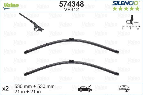 Audi TT Front Wiper Blade Set, Valeo OEM, OEM 8N2955408D - View 4