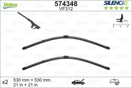 Audi TT Front Wiper Blade Set, Valeo OEM, OEM 8N2955408D - View 4