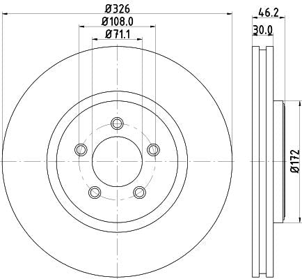 Jaguar S-Type II Brake Disc, Hella OEM, OEM C2C25336 - View 2