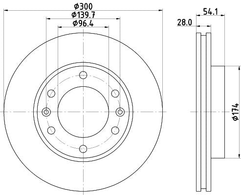 KIA Carnival / Grand Carnival III Brake Disc, Hella OEM, OEM 517124D000, MPN 8DD 355 114-341