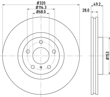 Nissan Murano II Brake Disc, Hella OEM, OEM 40206CA000 - View 2