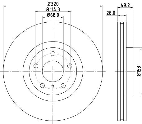 Nissan Murano II Brake Disc, Hella OEM, OEM 40206CA000 - View 2