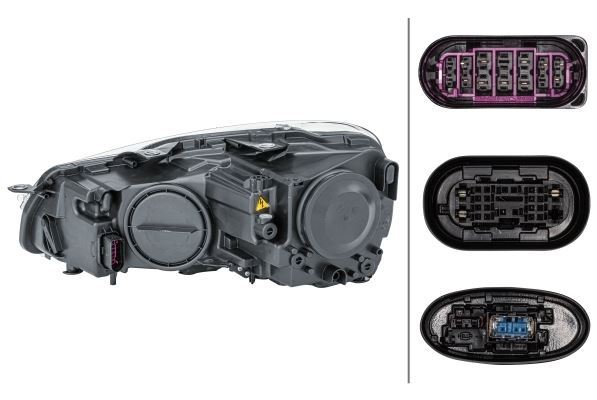 Hella Bi-Xenon LED Right Headlight for Volkswagen, OEM quality, OEM 5K1941752D - View 3