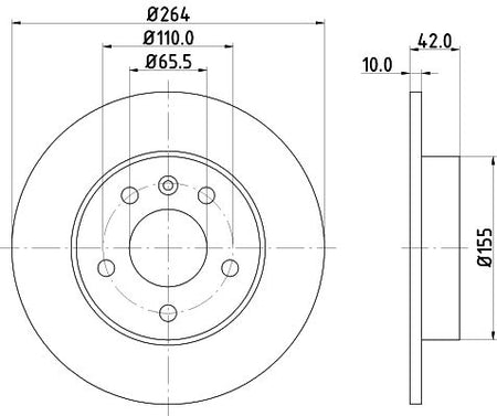 Hella Brake Disc for OPEL & Chevrolet, OEM quality, OEM 569109 - View 5