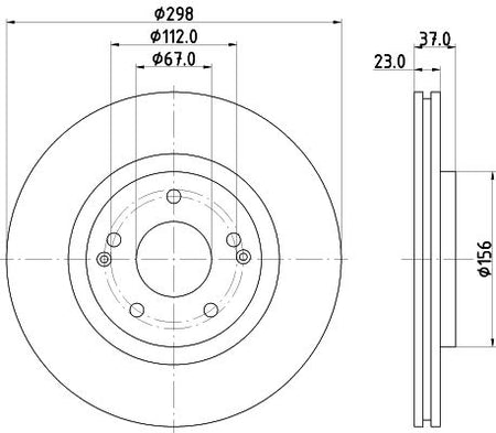 Ssangyong Tivoli 1.6 Brake Disc, Hella OEM, OEM 4144135000 - View 2