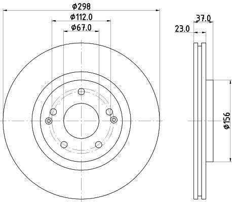 Ssangyong Tivoli 1.6 Brake Disc, Hella OEM, OEM 4144135000 - View 2