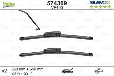 Valeo Front Wiper Blade Set for Renault, OEM quality, OEM 7711230011, MPN 574309