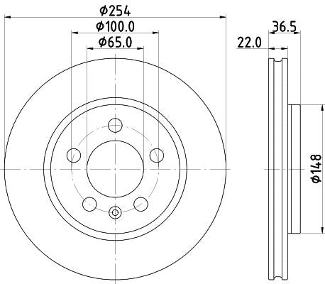 Volkswagen Polo V Brake Disc, Hella OEM, OEM 6R0615601A - View 2