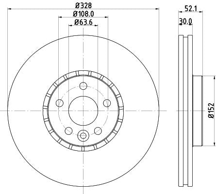 Volvo XC60 Brake Disc, Hella OEM, OEM 31277342 - View 3