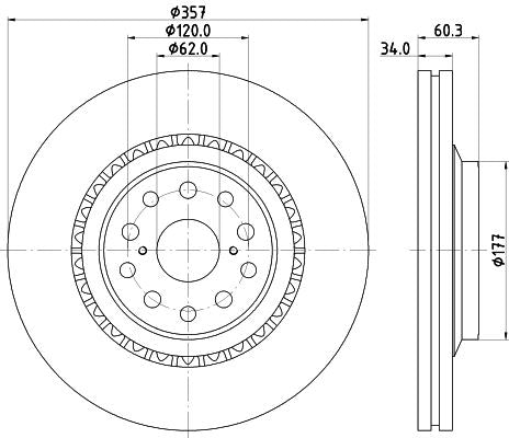 Lexus Ls Brake Disc, Hella OEM, OEM 4351250010 - View 3