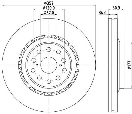 Lexus Ls Brake Disc, Hella OEM, OEM 4351250010 - View 3