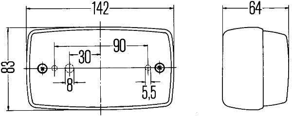 Hella Rear Fog Light for Puch & Mercedes-Benz, OEM quality, OEM 000 544 13 04 - View 2