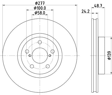 Subaru Impreza Hatchback Brake Disc, Hella OEM, OEM 26300FL000 - View 2