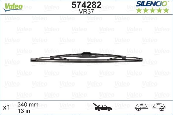 Valeo Rear Wiper Blade for Seat & Audi, OEM quality, OEM 8E9955425C, MPN 574282