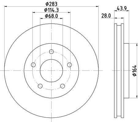 Hella Brake Disc for Chevrolet & Nissan, OEM quality, OEM 402063LM0A - View 2