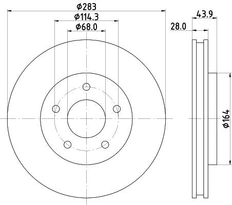 Hella Brake Disc for Chevrolet & Nissan, OEM quality, OEM 402063LM0A - View 2