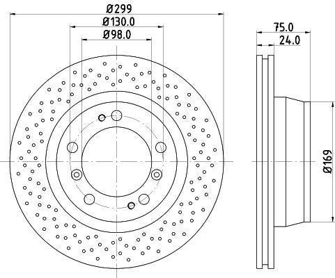 Hella Brake Disc for Porsche, OEM quality, OEM 98735203100 - View 3