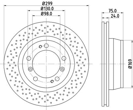 Hella Brake Disc for Porsche, OEM quality, OEM 98735203100 - View 3