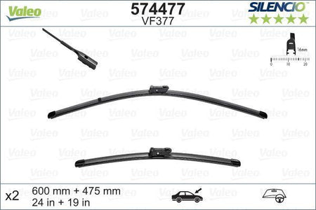 Valeo Front Wiper Blade Set for Volkswagen & Audi, OEM quality, OEM 81C998002 - View 6