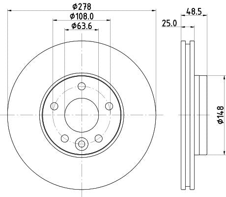 Volvo V40 Hatchback Brake Disc, Hella OEM, OEM 31341642 - View 3