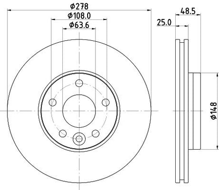 Volvo V40 Hatchback Brake Disc, Hella OEM, OEM 31341642 - View 3