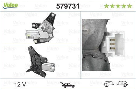 Valeo Rear Wiper Motor for Nissan, Renault & more, OEM quality, OEM 2871000QAB, MPN 579731
