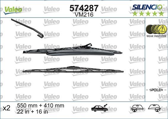 Alfa Romeo 147 Front Wiper Blade Set, Valeo OEM, OEM VM216, MPN 574287