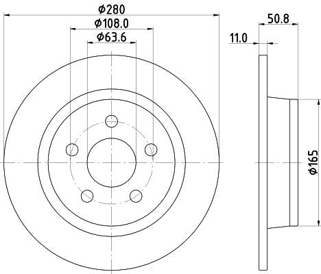 Hella Brake Disc for FORD, OEM quality, OEM 2252928 - View 2