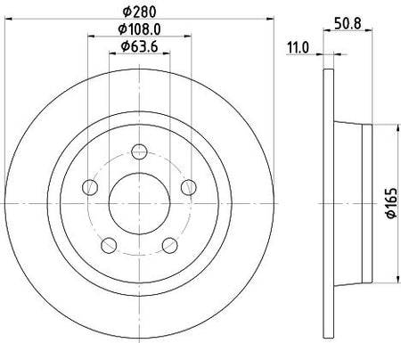 Hella Brake Disc for FORD, OEM quality, OEM 2252928 - View 2
