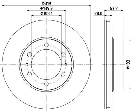 Hella Brake Disc for Toyota & Foton, OEM quality, OEM 4351204050 - View 3