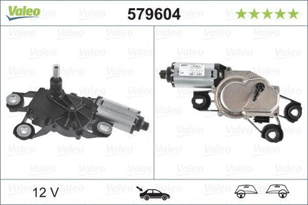 Seat Ibiza Rear Wiper Motor, Valeo OEM, OEM 6L6955711B, MPN 579604
