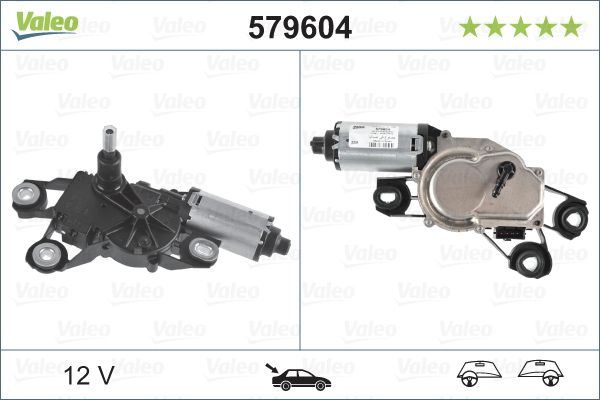 Seat Ibiza Rear Wiper Motor, Valeo OEM, OEM 6L6955711B, MPN 579604