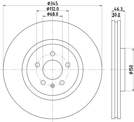 Hella Brake Disc for AUDI, OEM quality, OEM 8E0615301K - View 3