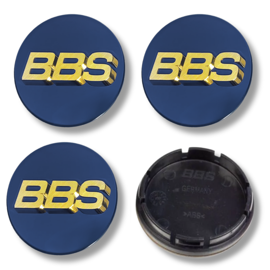 BBS 70mm Navy Gold plastic Centre Caps Set, set of 4, OEM 56.24.073