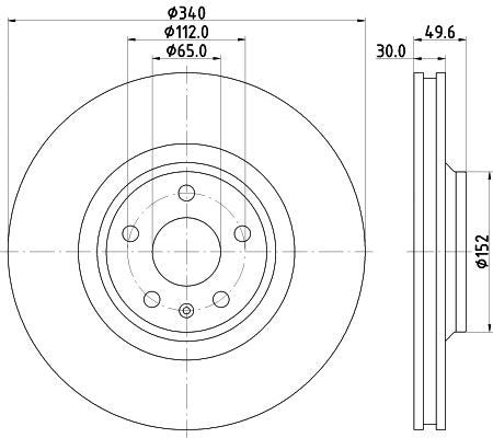 AUDI TT Brake Disc, Hella OEM, OEM 8J0615301 - View 2