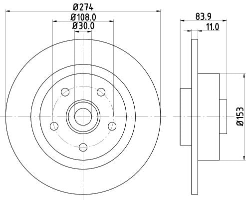 Hella Brake Disc for Toyota & Renault, OEM quality, OEM 4243108040 - View 2