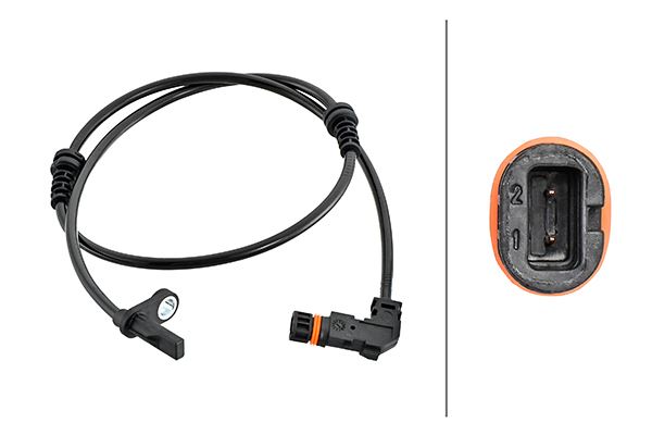 Hella ABS Wheel Speed Sensor for Mercedes-Benz, OEM quality, OEM 2045400517, MPN 6PU 230 048-251