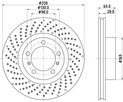 Hella Brake Disc for Porsche, OEM quality, OEM 99735140100 - View 3