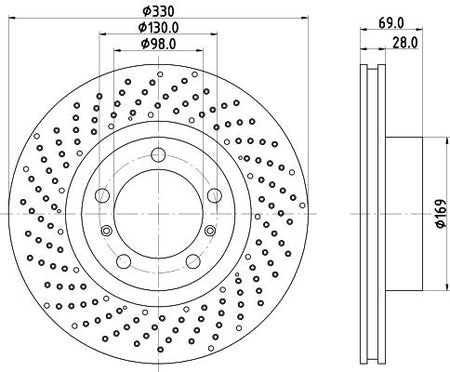 Hella Brake Disc for Porsche, OEM quality, OEM 99735140100 - View 3