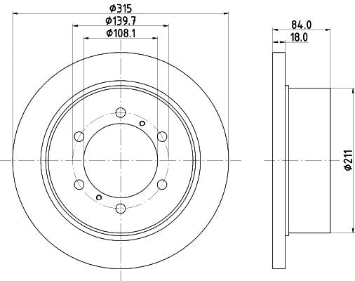 Hella Brake Disc for Mitsubishi, OEM quality, OEM MB618797 - View 2