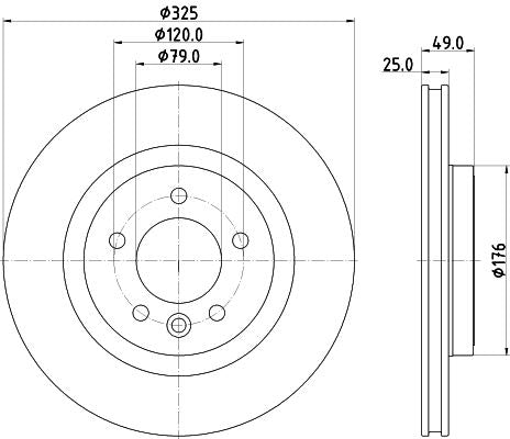 Land Rover Range Rover IV Brake Disc, Hella OEM, OEM LR084067 - View 4