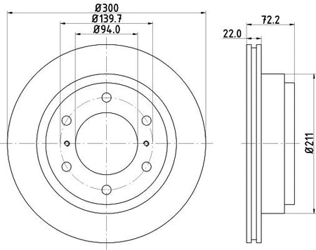 Mitsubishi Pajero Sport II Brake Disc, Hella OEM, OEM MR418067 - View 2