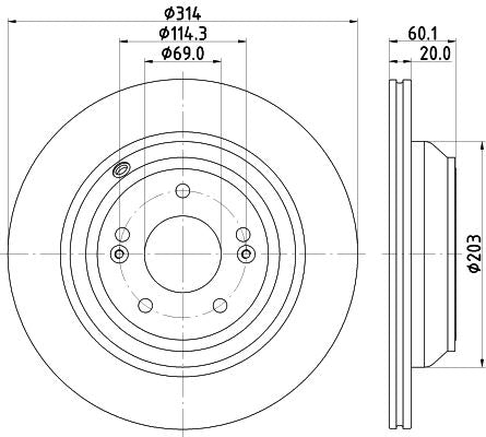 Hella Brake Disc for Hyundai & KIA, OEM quality, OEM 584113N000 - View 3