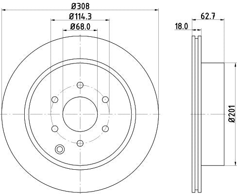 Hella Brake Disc for Nissan, OEM quality, OEM 43206EA000 - View 3