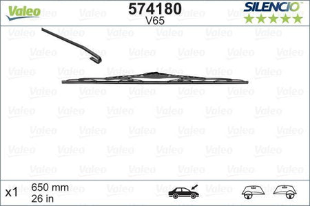 Valeo Front Wiper Blade for Nissan, Lancia & more, OEM quality, OEM 1729847, MPN 574180